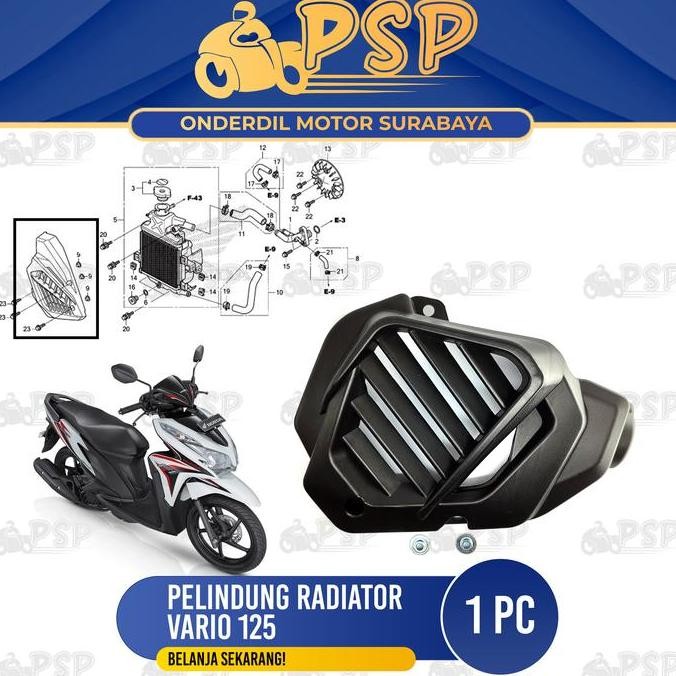 Promo Pengaman Radiator Vario Techno 125 - Pelindung Tameng Cover Comp Tutup Radiator Honda Vario Te