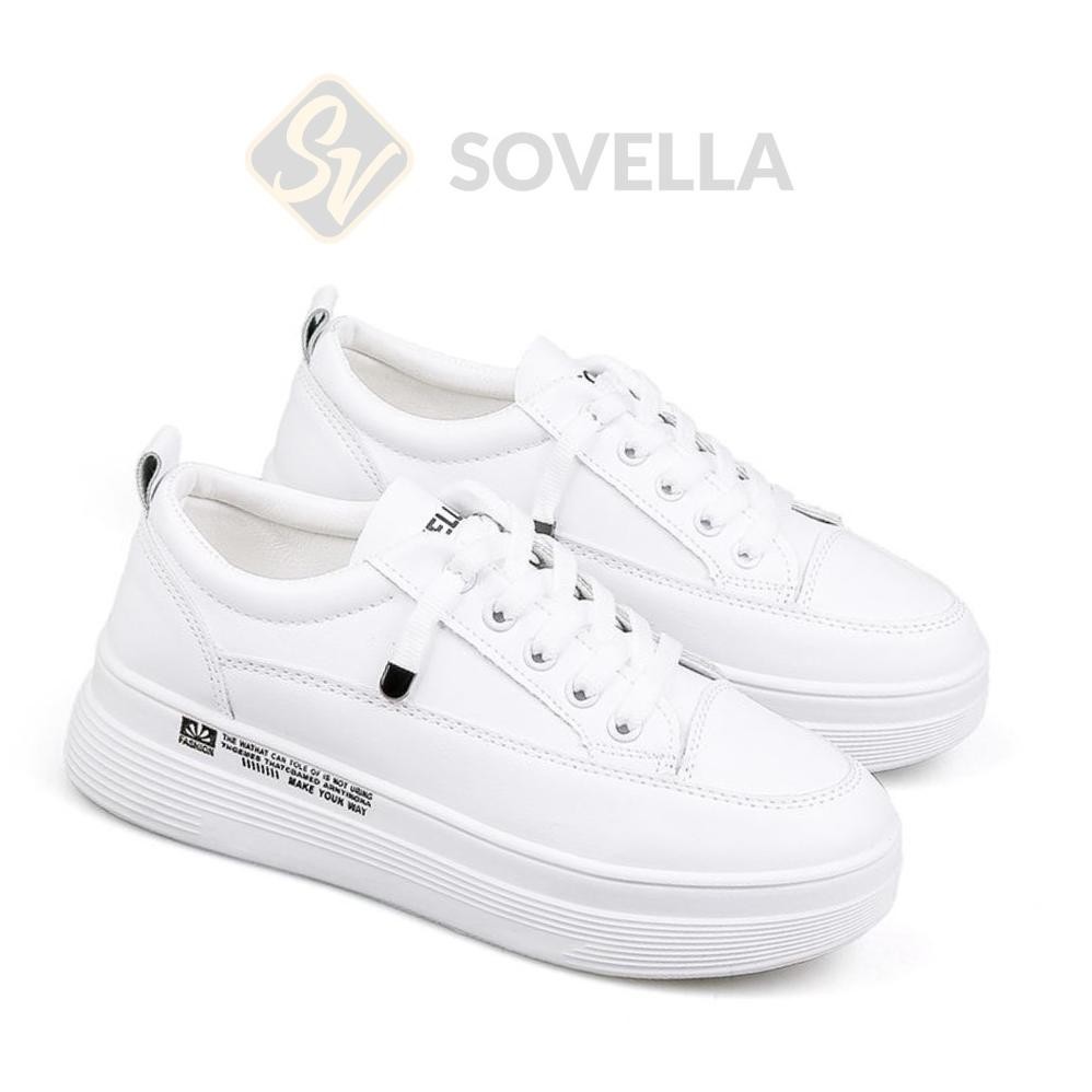 SOVELLA Alexa Sepatu Sneakers Olahraga Sport Kets Putih Hitam Wanita