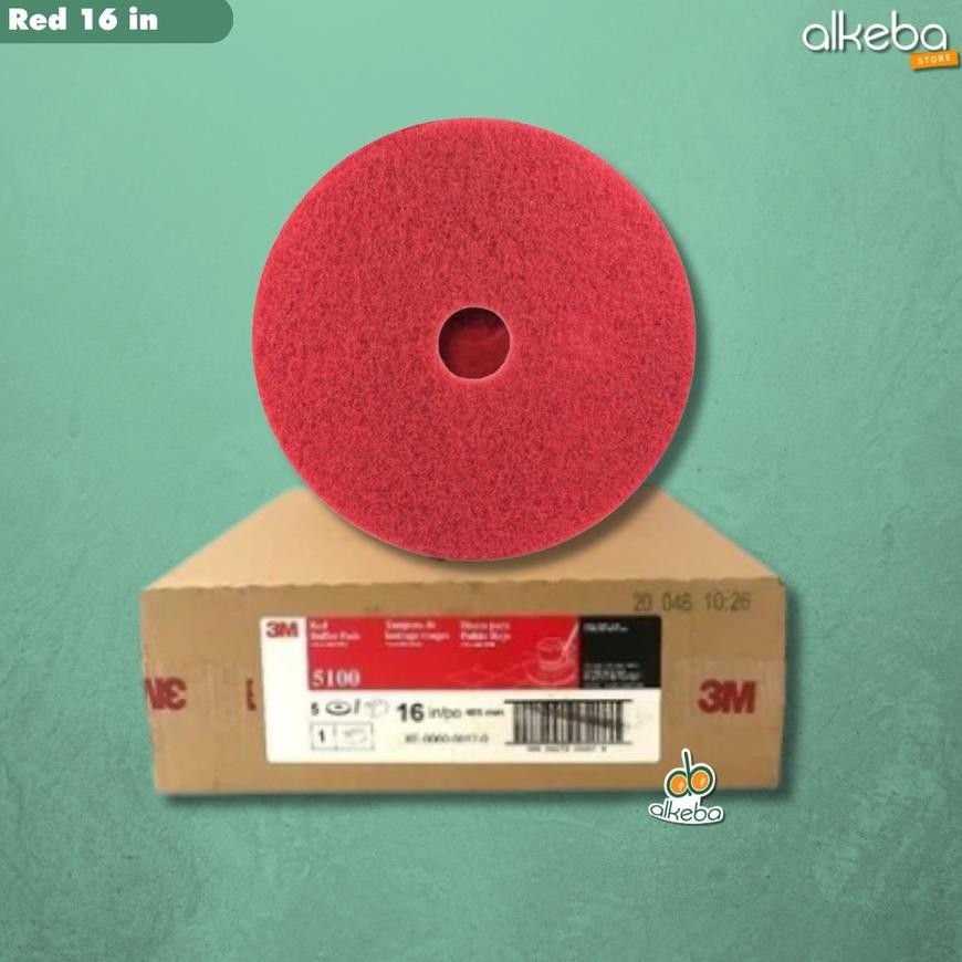 YZ Buffing Pad 3M 16 inch red / spoon pad poles buffer merah 16" Pad Poles Lantai