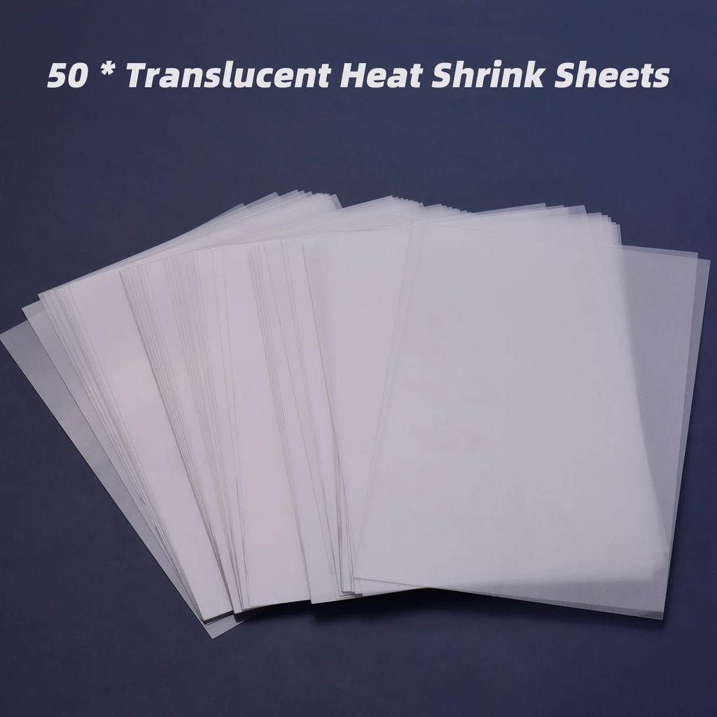 

50Pcs Shrink Films Kit Shrinky Art Film Paper Heat-Shrink Sheets For Diy Craft Ornaments Pendants Accessories, 7.9 * 5.7 Inches