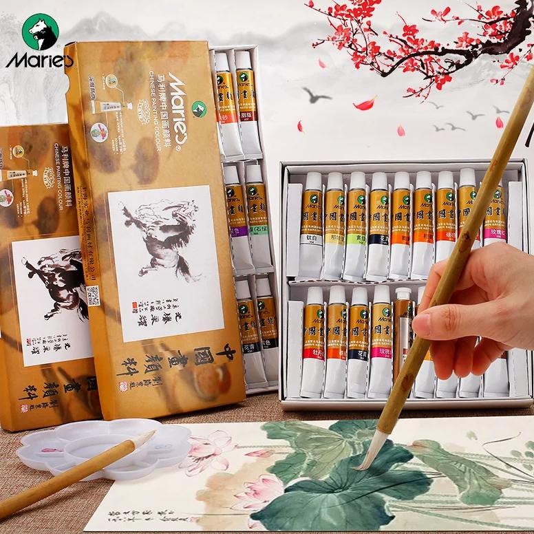 

Marie'S Chinese Painting Pigment Color Tubes Watercolor Sets 5/12Ml 12Colors For Students, Beginners And Painting