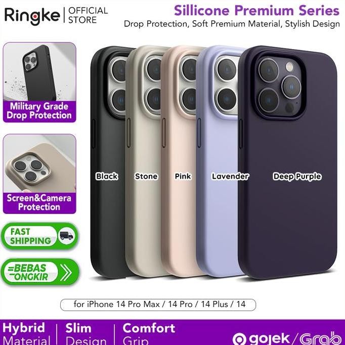 Promo / Ringke Silicone Case Compatible For Iphone 14 Pro Max Plus - Soft Casing Original Non Cod