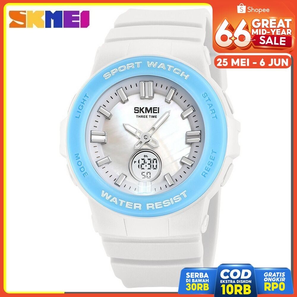 Jam Tangan Wanita Olahraga SKMEI 2125 Display Analog-Digital Tali Karet Anti Air