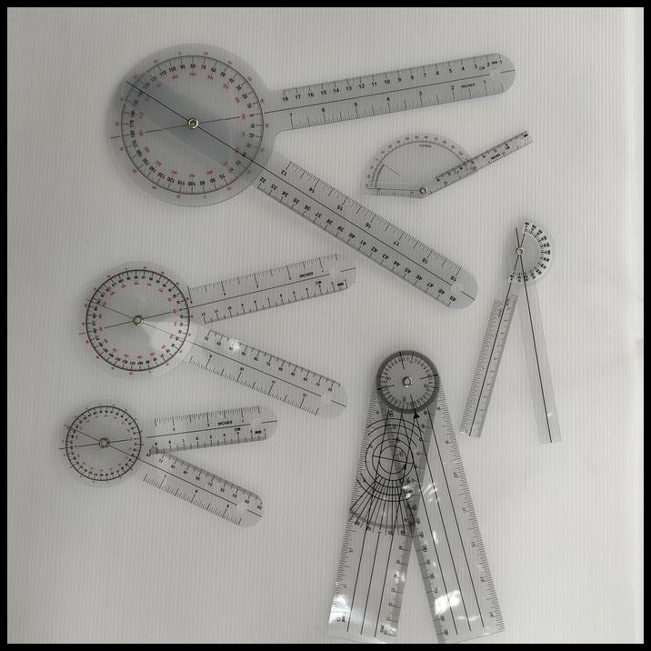 

Satu Set Isi 6 Goniometer Alat Fisioterapi Penggaris Sudut