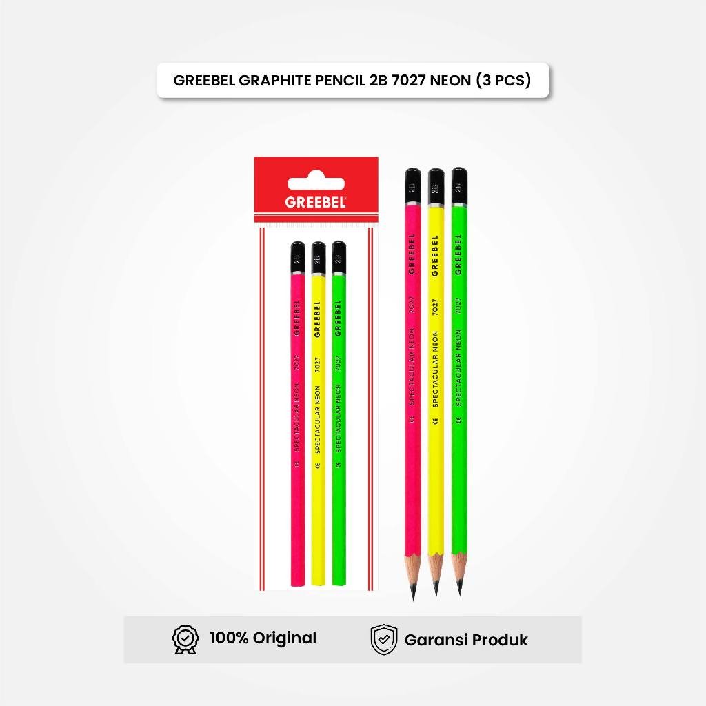 

Pensil Kayu 2B 7027 Neon (3PCS/SET) Greebel / Pensil Tulis Ujian / Grafit Graphite / Pensil Gambar /