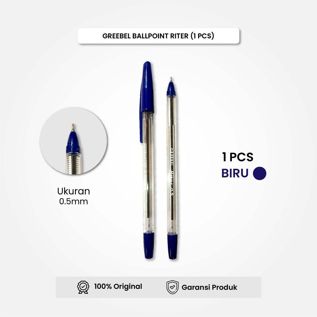

Pulpen Bolpen Riter Tinta Biru 0.5 (1PCS) / Bolpen / Bolpoin / Pena