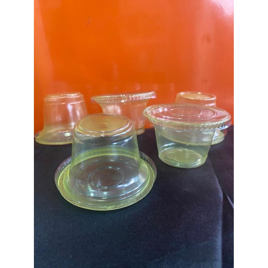 *****] Cup/Tempat Saos/Agar/Puding Warna 65 ml + Tutup Bintang Isi 50 Pc