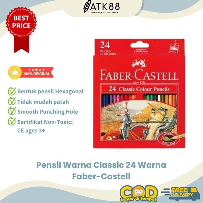 

Termurah Pensil Warna Faber-Castell 24 Classic Colour Pencils (#115854)