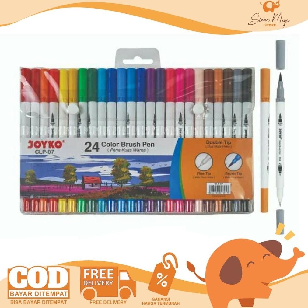 

Joyko Color Brush Pen Pena Kuas Warna CLP-07 / Pena Kuas Warna Set 24 Warna