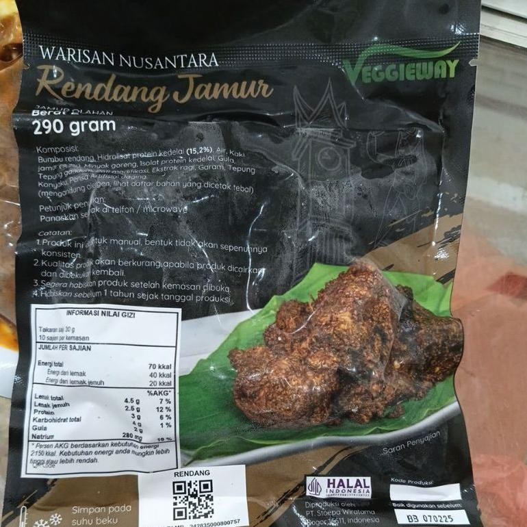 

Veggiepedia Vegan Rendang Siap saji isi 6pcs