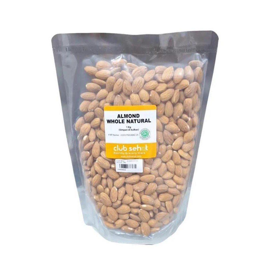 

Grosir Club Sehat Almond Whole Natural 1Kg Food Snack Kering Cemilan Makanan