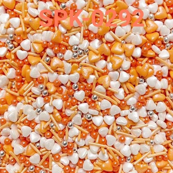 

best seller] SPK-0292 Sprinkles sprinkle springkel 1kg hati orange putih