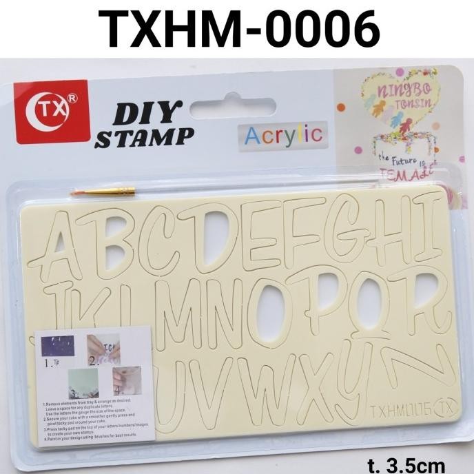 

Buruan serbu] TXHM-0006 Cetakan fondant stamp stempel akrilik huruf besar