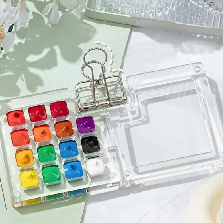 

8/15 Grids Portable Watercolor Palette Acrylic Sketching Tourism Painting Color Matching Supplies Student Outing Art Supplies