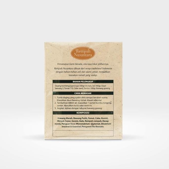 

BUMBU TONGSENG REMPAH NUSANTARA 60 GR 1 PACK ( 6 PCS) JS