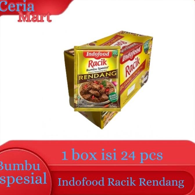 

NEW INDOFOOD BUMBU INSTAN / BUMBU RACIK / BUMBU SIAP SAJI / PER BOX ISI 24 PCS / RACIK RENDANG / RACIK KARE / RACIK OPOR / RACIK GULAI / RACIK GULE DAGING / RACIK SOTO / RACIK AYAM MENTEGA / RACIK RAWON GGS
