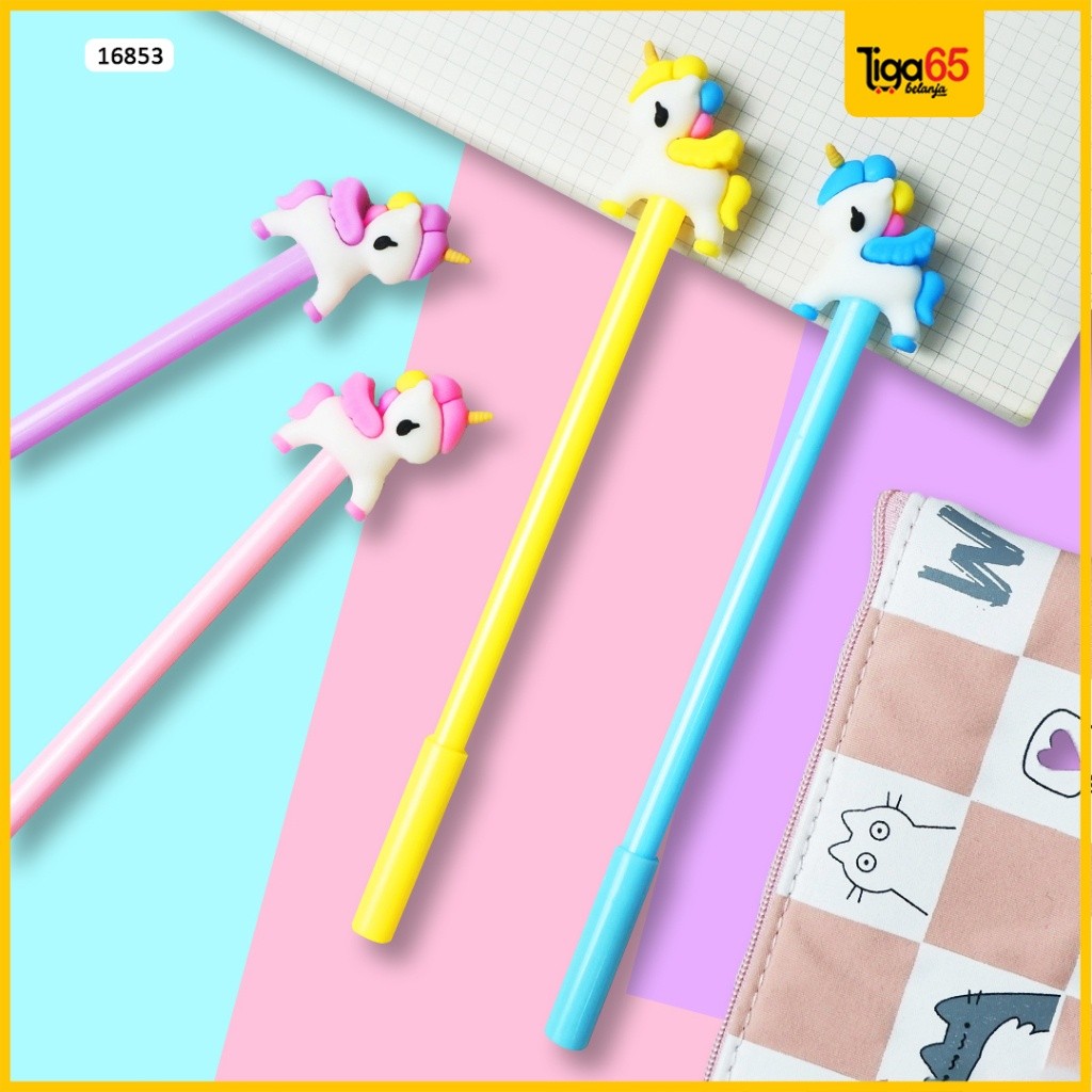 

BOLPEN GEL FANCY / PULPEN GEL KARAKTER UNICORN 0.5 / PULPEN WARNA HITAM / GEL PEN 16853 (PCS) / RUMAH ALAT TULIS