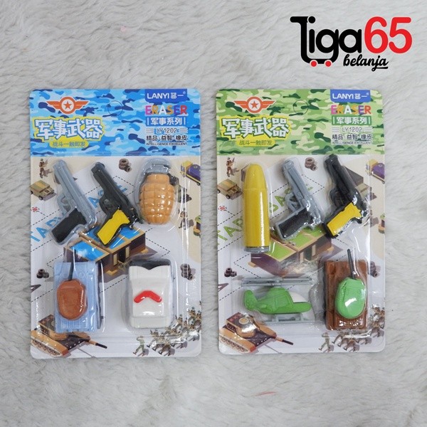 

Cartoon Eraser #40887 Penghapus Set Gun Shape Penghapus Kartun Isi 5 PCS
