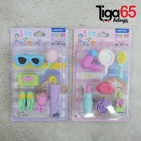 

Cartoon Eraser #40884 Penghapus Set Makeup Shape Penghapus Kartun Isi 6 PCS