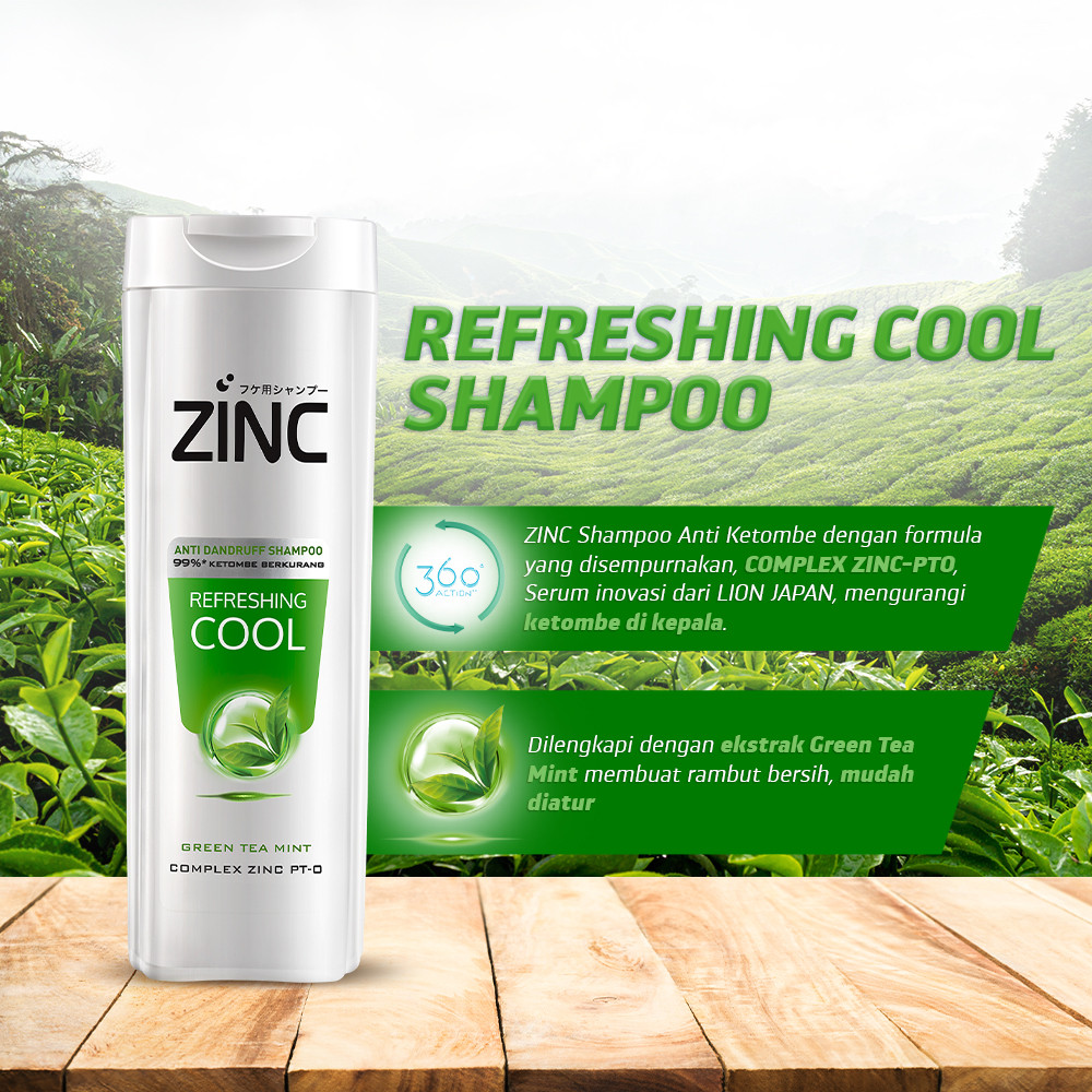 Zinc Shampoo Refreshing Cool Botol 450 ml - Gambar 2
