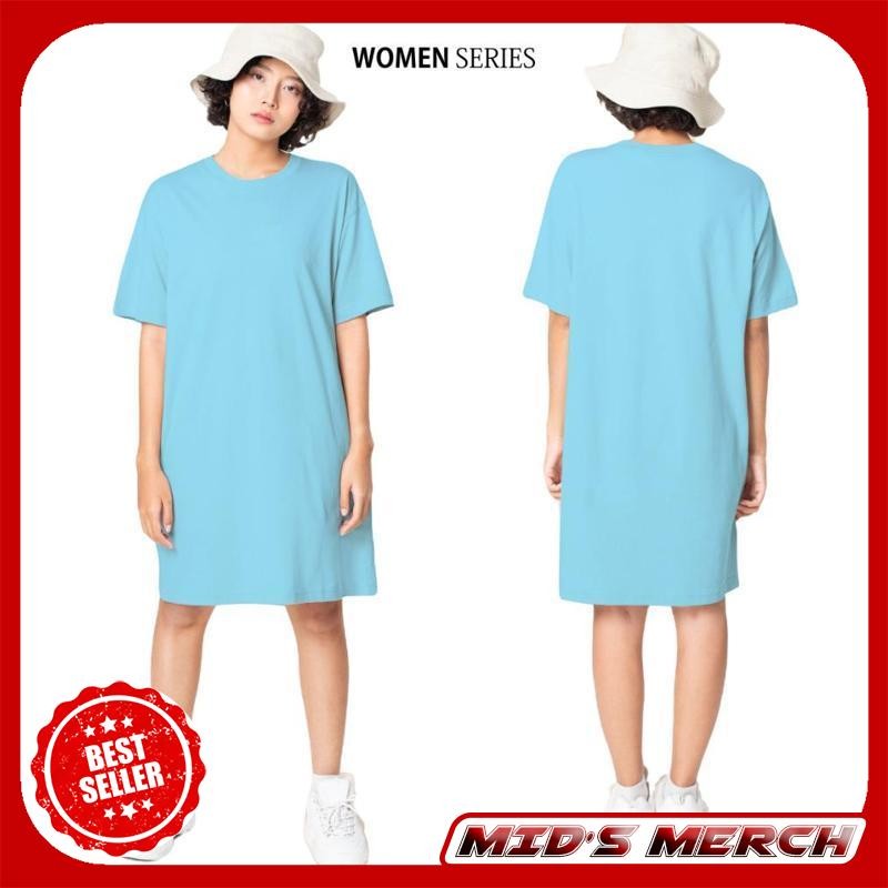 [Desain Terbaru] Baju Kaos Dress Wanita Lengan Pendek Dres Polos Wanita Oversize Jumbo Premium High 