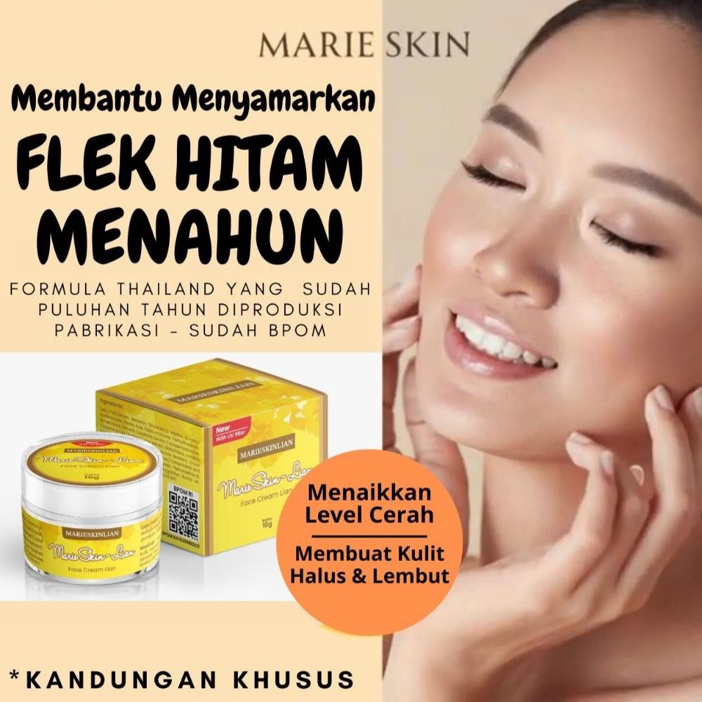 READY STOCK Marieskinlian - Lian Cream 10gr & Moisturizer Krim Pelembab Siang Malam Pencerah Wajah M