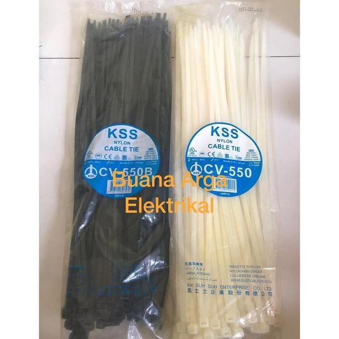 

Kabel Ties CV-550 CV 550 x 8 KSS Warna Putih/Hitam @100pcs CV550