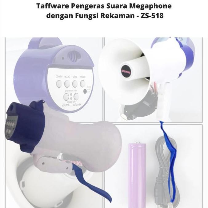 Pengeras Suara Portable Toak Megaphone Fungsi Rekam Rechargeable Toa Demo Mega Phone Rekaman Jualan 