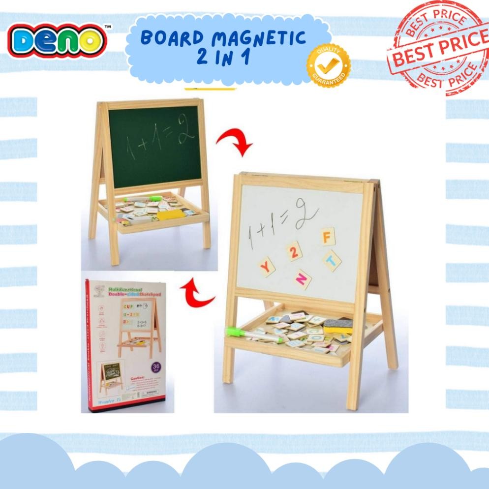 

READY DENO PAPAN TULIS BELAJAR ANAK BOARD MAGNETIC 2 IN 1 DOUBLE SIDED SKETCHBOARD