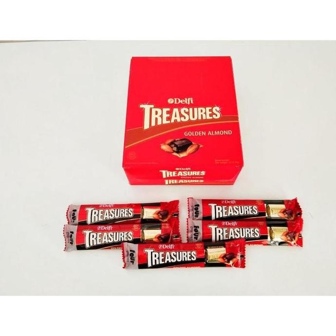 

HIW 24pcs coklat Delfi Treasure Almond Chocolate Choco Cokelat