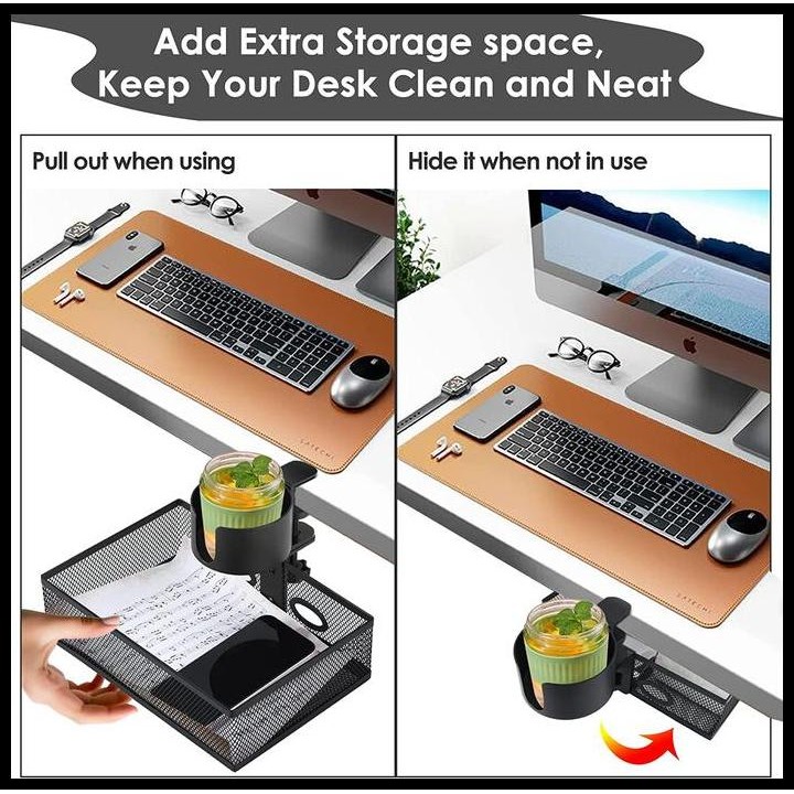

Boxy Laci Bawah Meja Tempat Penyimpanan Desk Mount Cup Holder Storage Rack Black Good Quality