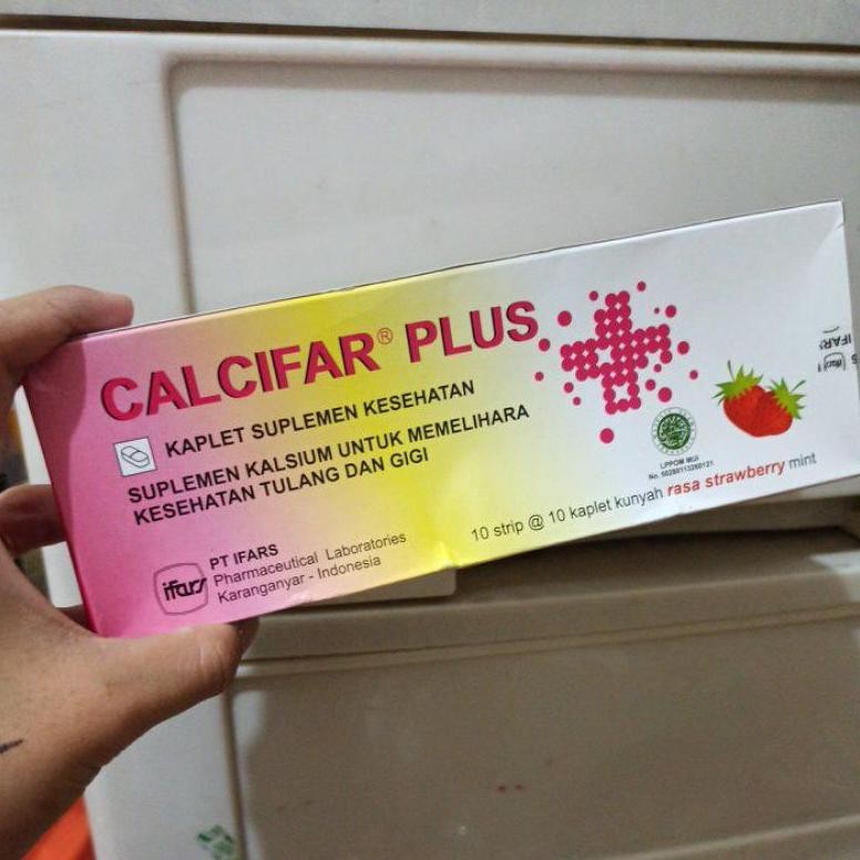 Ready Calcifar Plus Kalsium Tablet Kunyah Strip 10 Tablet