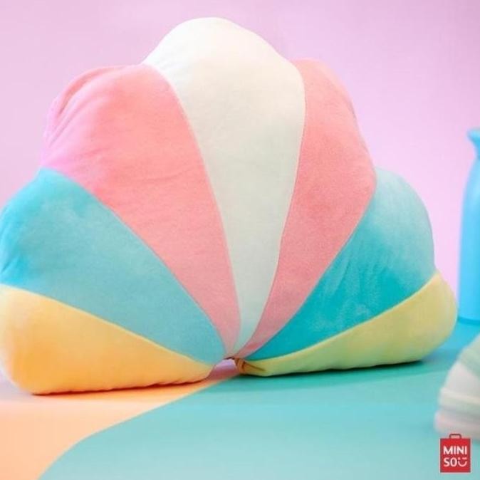 Boneka Bantal Kerang - MINISO summer rainbow series plus pillow(shell)
