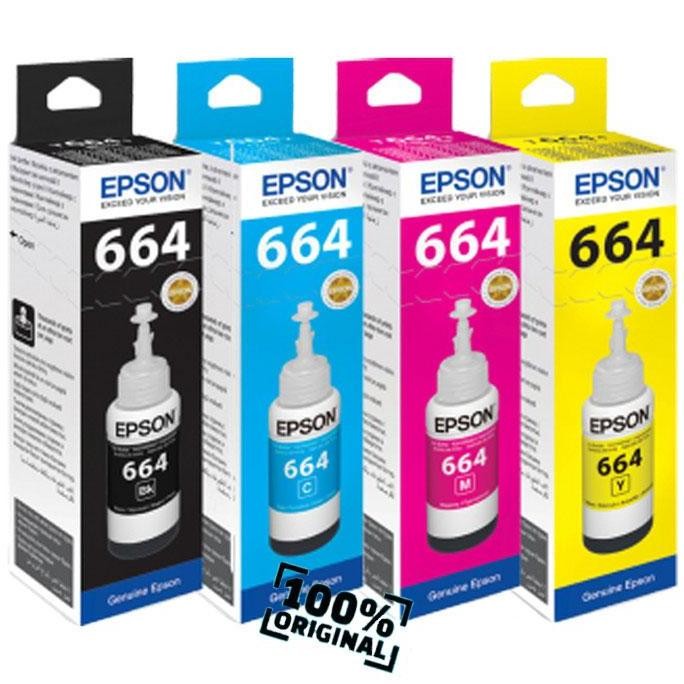 Tinta Epson 664 Original-Asli - C M Y K / CMYK - L100,L110,L120,L220