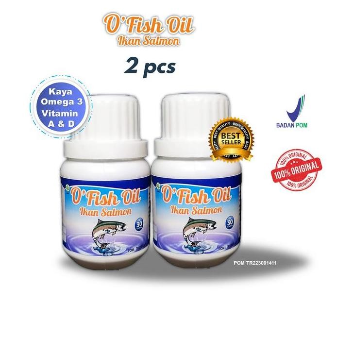 

Terlaris Paket 2 Pcs O Fish Oil Ikan Salmon Kapsul Lunak Omega-3, Epa-Dha, Asam Amino, Vitamin A, Vitamin D, & Protein