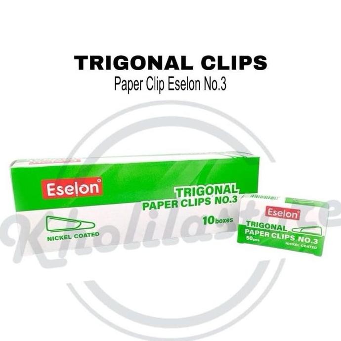 

(1 box) Trigonal Clips Paper Clip No. 3 Eselon isi 10 pak kecil Termurah