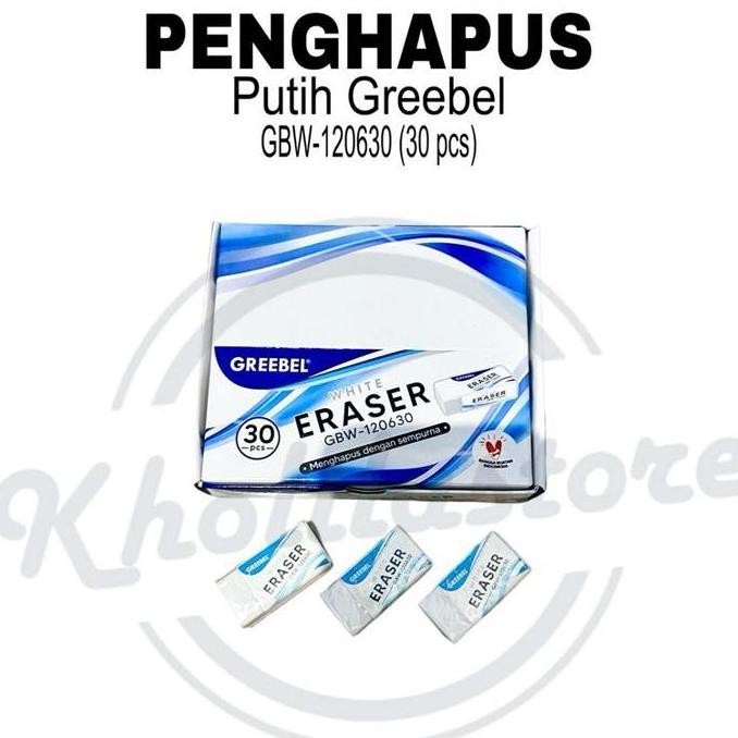 

(30 pcs) Eraser / Penghapus Putih Greebel GBW120630 Termurah