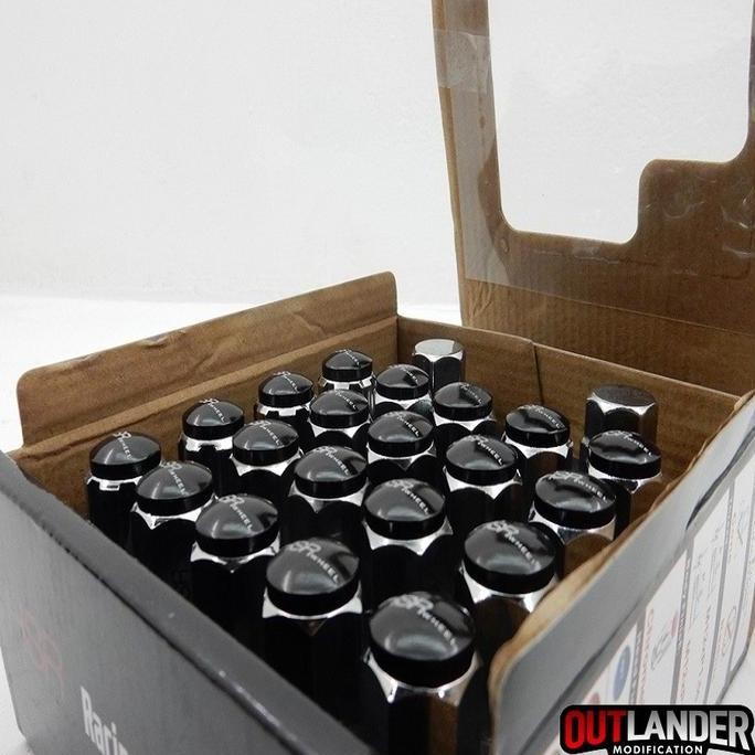 Baut Mur Roda Variasi Hsr Wheel Racing Ukuran 12X1,25/1,5 Black Croome