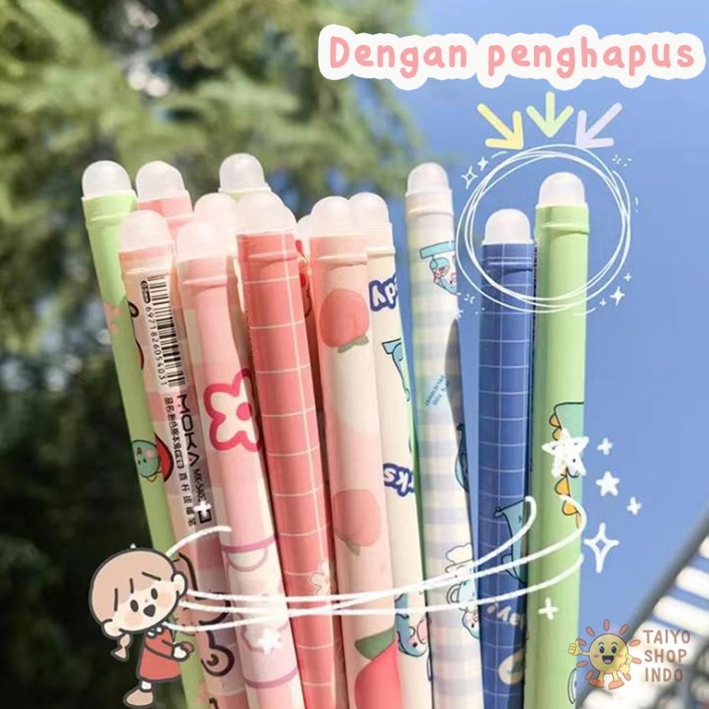 

[original] erasable pen gel pulpen bisa di hapus 0.5mm pena ajaib magic ballpoint karakter [terlaris] [terbaik]