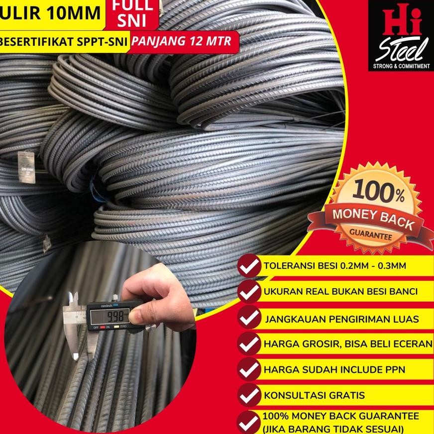 NEW Besi Beton Ulir Full SNI 10mm (Bersertifikat)