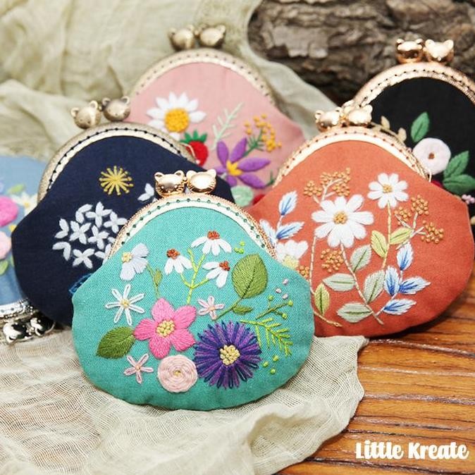 

BEBAS ONGKIR - EG#101 DIY Sulam Tas Dompet Jahit Benang / Hand Embroidery Coin Purse