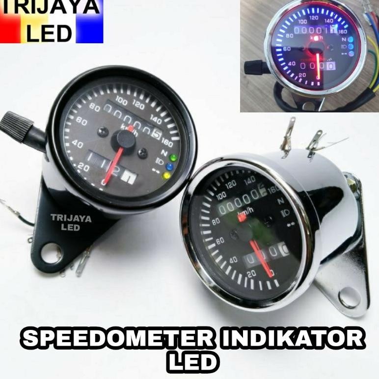 Speedometer Kilometer Plus Indikator Led RX King MegaPro Vixion Universal Speedmeter Bulat Variasi K