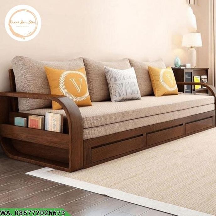 Kursi Sofa 3 Seater Minimalis Kayu Jati, Kursi Sofa Gajah Laci Co