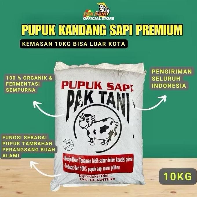 

Terlaris Pupuk Kandang Sapi Premium Pak Tani Kemasan 10 Kg Pengiriman Seluruh Indonesia