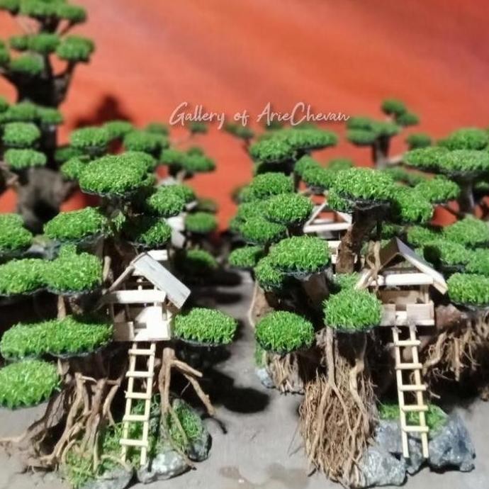 Terlaris Hiasan Aquarium Rumah Pohon Aquascape Bonus Moss