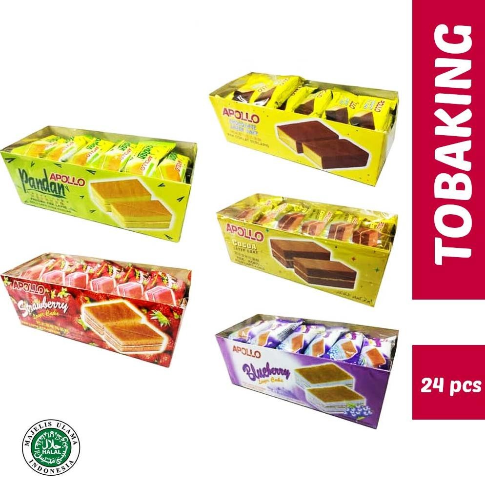 

Apollo Layer Cake Bolu Lapis Chocolate Pandan Blueberry Strawberry 24 biji Kek Lapis Cokelat Stroberi nUg