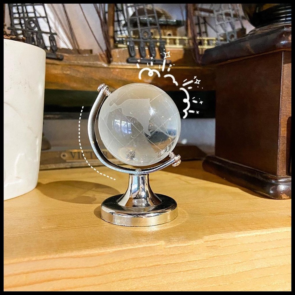 GLOBE KRISTAL MINI DEKORASI DESKTOP KREATIF DEKORASI MEJA PAJANGAN BOLA KRISTAL