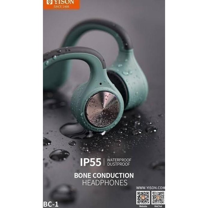 Yison Earphone Bluetooth Sport Bc-1 Headset Wireless Olahraga Lari New Stok