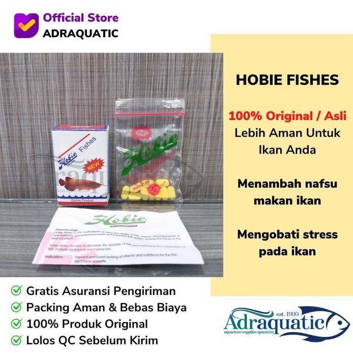 Terlaris Hobie Fishes Asli Original - Multivitamin Penambah Nafsu Makan Ikan Obat Vitamin Arwana Pil