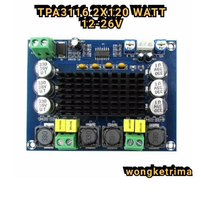 Modul Amplifier Clas D Tpa3116D2 Stereo 2X120 Watt  Tpa3116 Clas D Amplifier New Stok